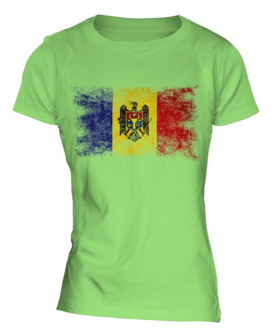 Moldova Distressed Flag Ladies T-Shirt