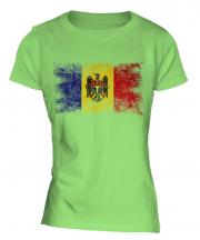 Moldova Distressed Flag Ladies T-Shirt