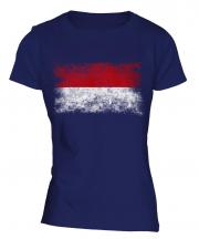 Monaco Distressed Flag Ladies T-Shirt