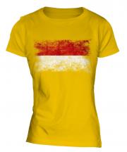Monaco Distressed Flag Ladies T-Shirt