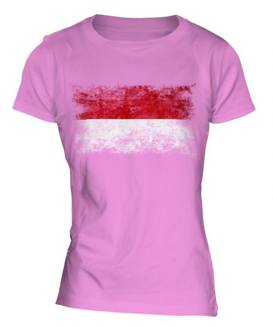 Monaco Distressed Flag Ladies T-Shirt