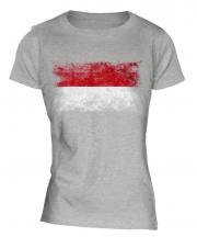 Monaco Distressed Flag Ladies T-Shirt
