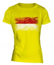Monaco Distressed Flag Ladies T-Shirt