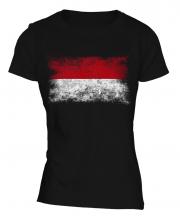 Monaco Distressed Flag Ladies T-Shirt