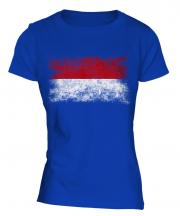 Monaco Distressed Flag Ladies T-Shirt