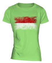 Monaco Distressed Flag Ladies T-Shirt