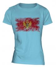 Montenegro Distressed Flag Ladies T-Shirt