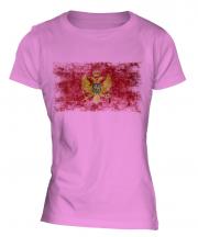 Montenegro Distressed Flag Ladies T-Shirt