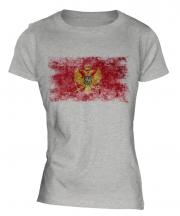 Montenegro Distressed Flag Ladies T-Shirt
