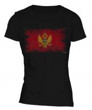 Montenegro Distressed Flag Ladies T-Shirt