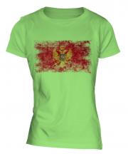 Montenegro Distressed Flag Ladies T-Shirt