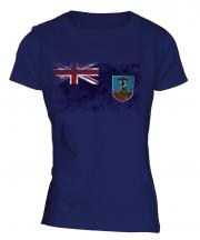 Montserrat Distressed Flag Ladies T-Shirt