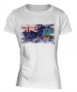 Montserrat Distressed Flag Ladies T-Shirt