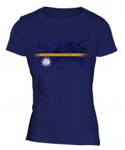 Nauru Distressed Flag Ladies T-Shirt