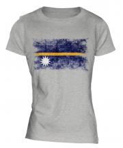 Nauru Distressed Flag Ladies T-Shirt