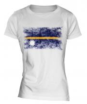 Nauru Distressed Flag Ladies T-Shirt