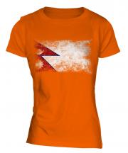 Nepal Distressed Flag Ladies T-Shirt