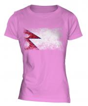 Nepal Distressed Flag Ladies T-Shirt