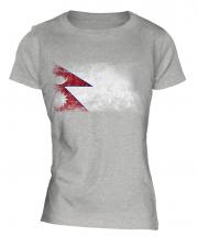 Nepal Distressed Flag Ladies T-Shirt