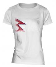 Nepal Distressed Flag Ladies T-Shirt