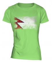 Nepal Distressed Flag Ladies T-Shirt