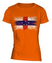 Netherlands Antilles Distressed Flag Ladies T-Shirt