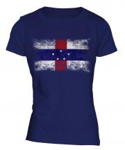 Netherlands Antilles Distressed Flag Ladies T-Shirt