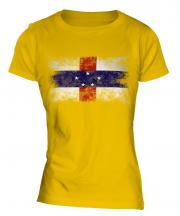 Netherlands Antilles Distressed Flag Ladies T-Shirt