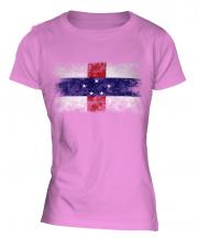 Netherlands Antilles Distressed Flag Ladies T-Shirt