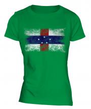 Netherlands Antilles Distressed Flag Ladies T-Shirt