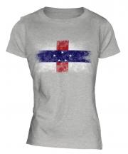 Netherlands Antilles Distressed Flag Ladies T-Shirt