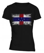 Netherlands Antilles Distressed Flag Ladies T-Shirt