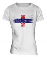 Netherlands Antilles Distressed Flag Ladies T-Shirt