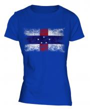 Netherlands Antilles Distressed Flag Ladies T-Shirt