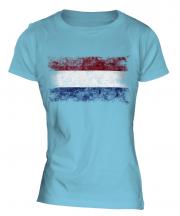 Netherlands Distressed Flag Ladies T-Shirt