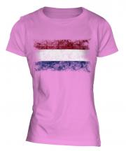 Netherlands Distressed Flag Ladies T-Shirt
