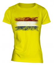 Netherlands Distressed Flag Ladies T-Shirt