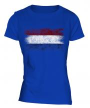 Netherlands Distressed Flag Ladies T-Shirt