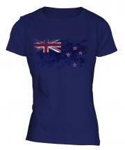 New Zealand Distressed Flag Ladies T-Shirt