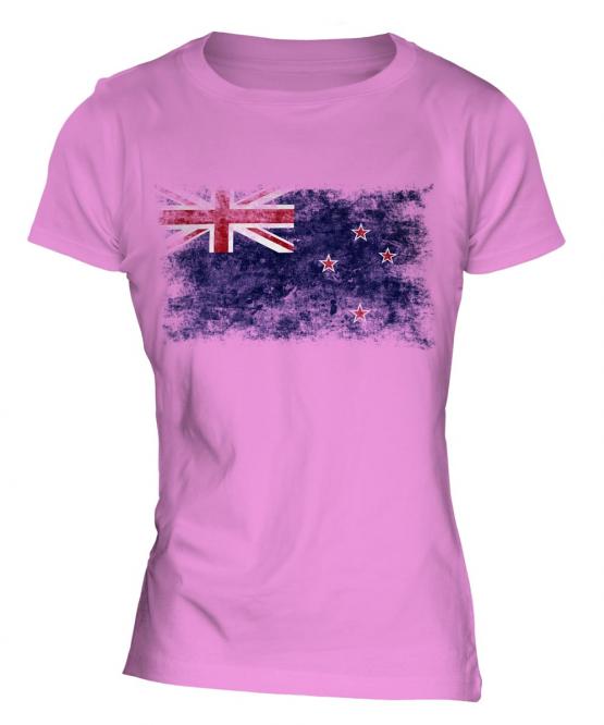 New Zealand Distressed Flag Ladies T-Shirt