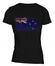 New Zealand Distressed Flag Ladies T-Shirt