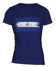 Nicaragua Distressed Flag Ladies T-Shirt