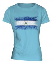 Nicaragua Distressed Flag Ladies T-Shirt