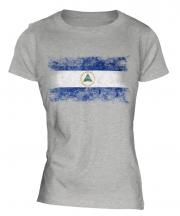 Nicaragua Distressed Flag Ladies T-Shirt