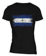 Nicaragua Distressed Flag Ladies T-Shirt