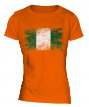 Nigeria Distressed Flag Ladies T-Shirt