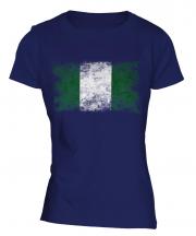 Nigeria Distressed Flag Ladies T-Shirt