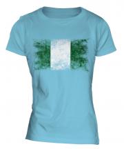 Nigeria Distressed Flag Ladies T-Shirt
