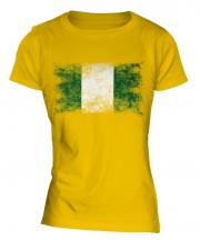 Nigeria Distressed Flag Ladies T-Shirt