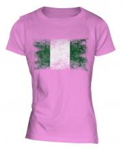 Nigeria Distressed Flag Ladies T-Shirt